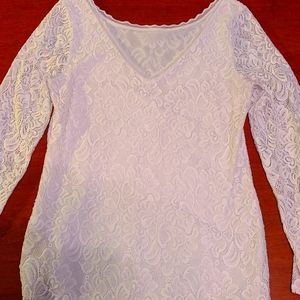 WHBM Long sleeve lace top-Size M